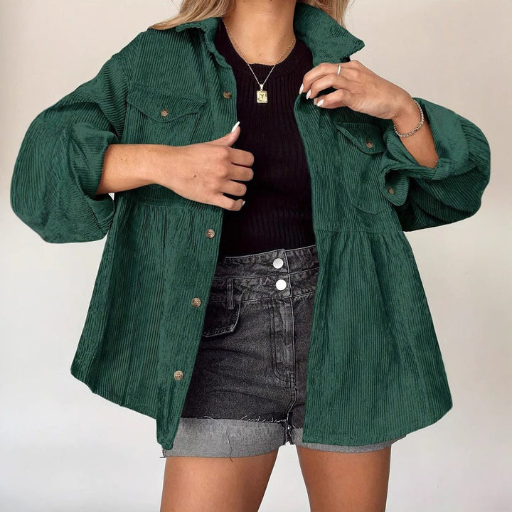Chana | Oversized Corduroy Jacket with Gathered Waist for Women