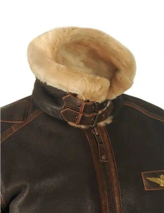 Men’s Aviator Jacket with Fur Collar