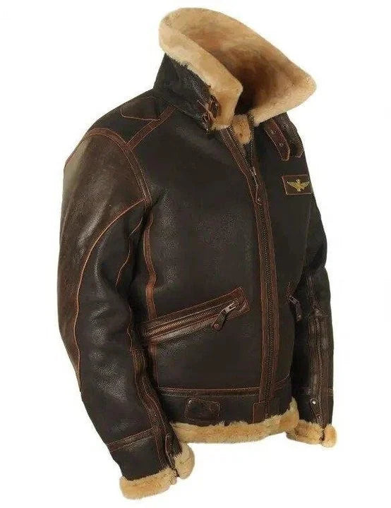 Men’s Aviator Jacket with Fur Collar