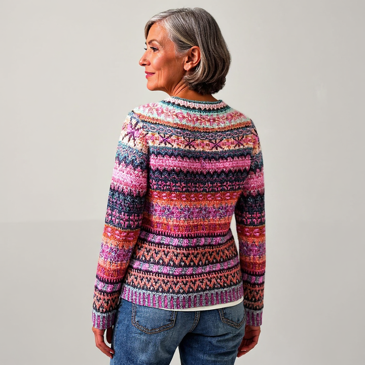 Diane | Rose Multi Fair Isle Knit Sweater