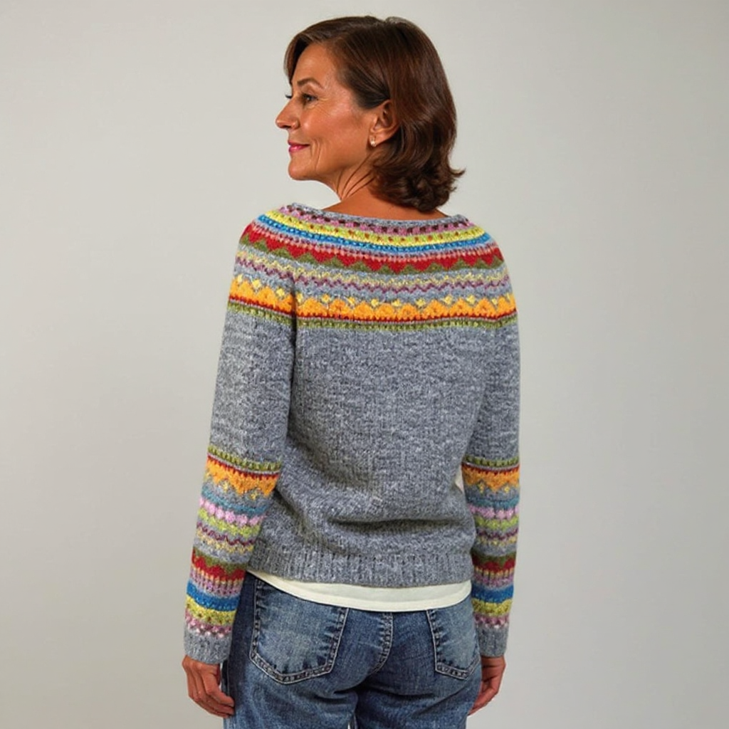 Sharon | Rainbow Yoke Knit Sweater