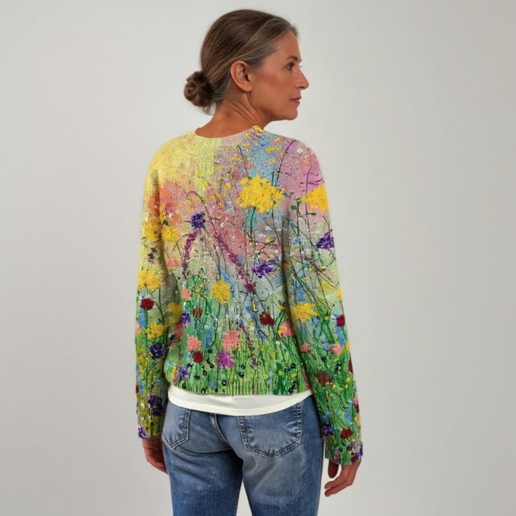 Theresa | Watercolor Meadow Knit Sweater