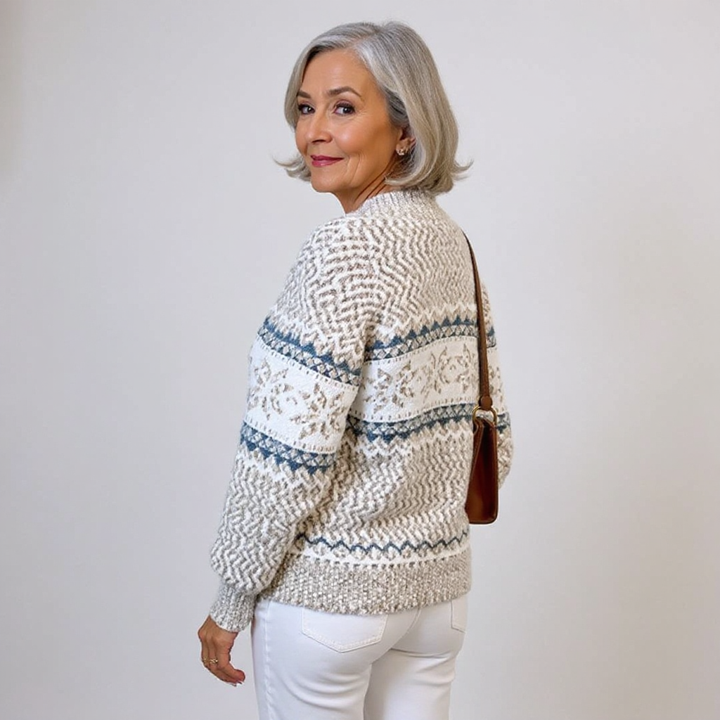 Barbara | Snowflake Band Knit Sweater