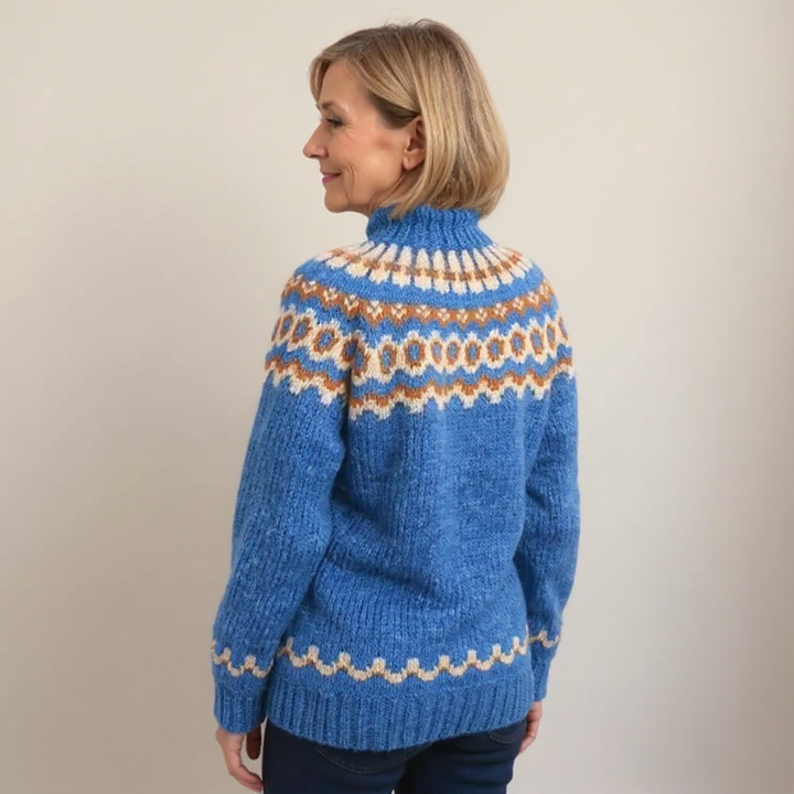 Sandra | Ring Pattern Yoke Knit Sweater