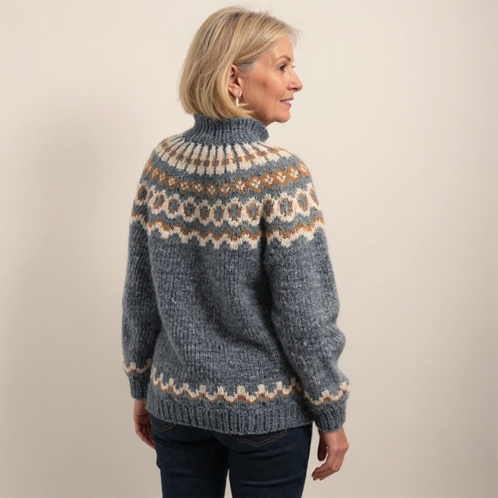 Sandra | Ring Pattern Yoke Knit Sweater