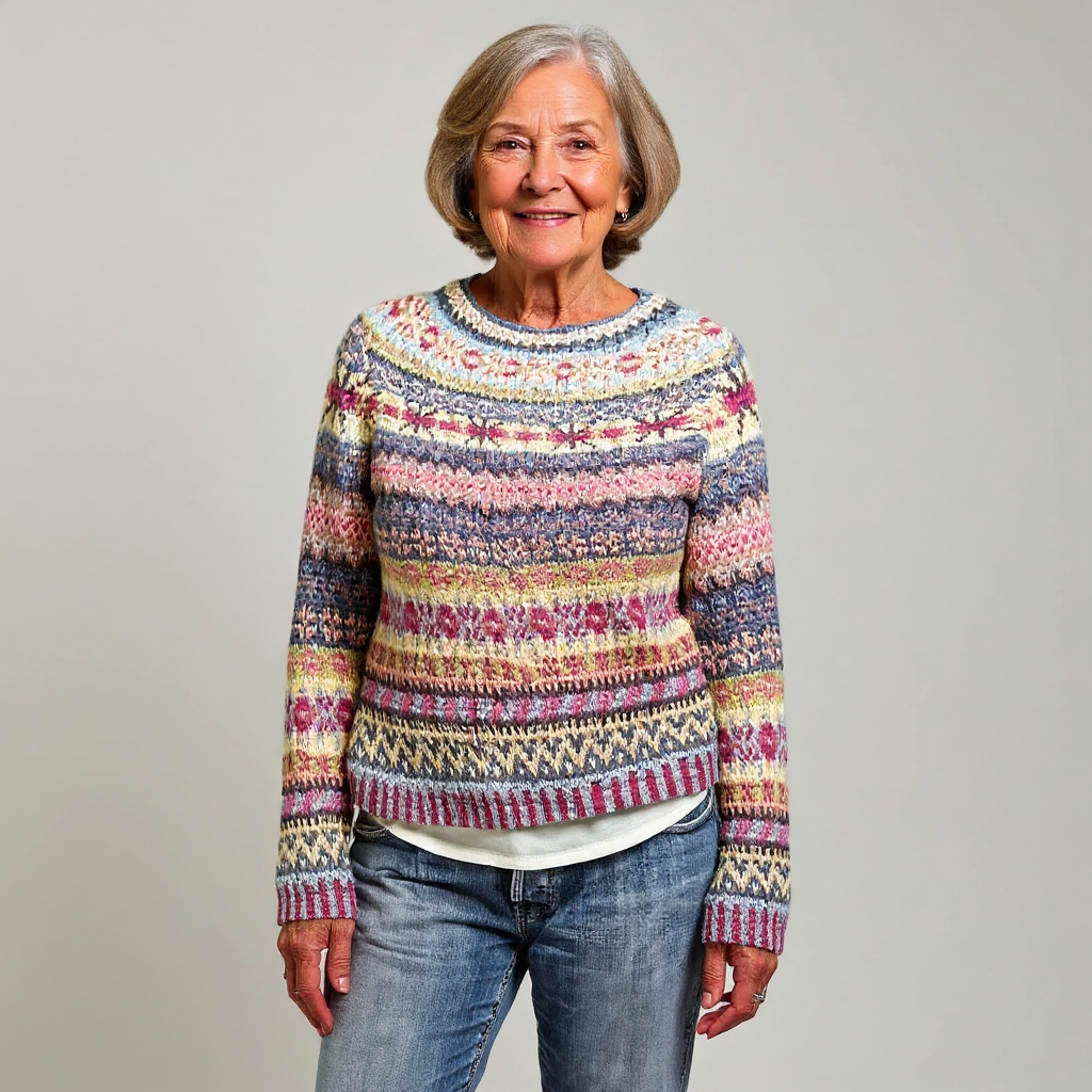 Gloria | Heather Multi Fair Isle Knit Sweater