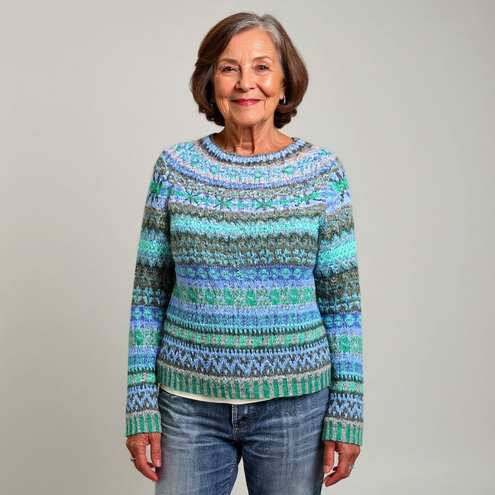 Margaret | Ocean Multi Fair Isle Knit Sweater
