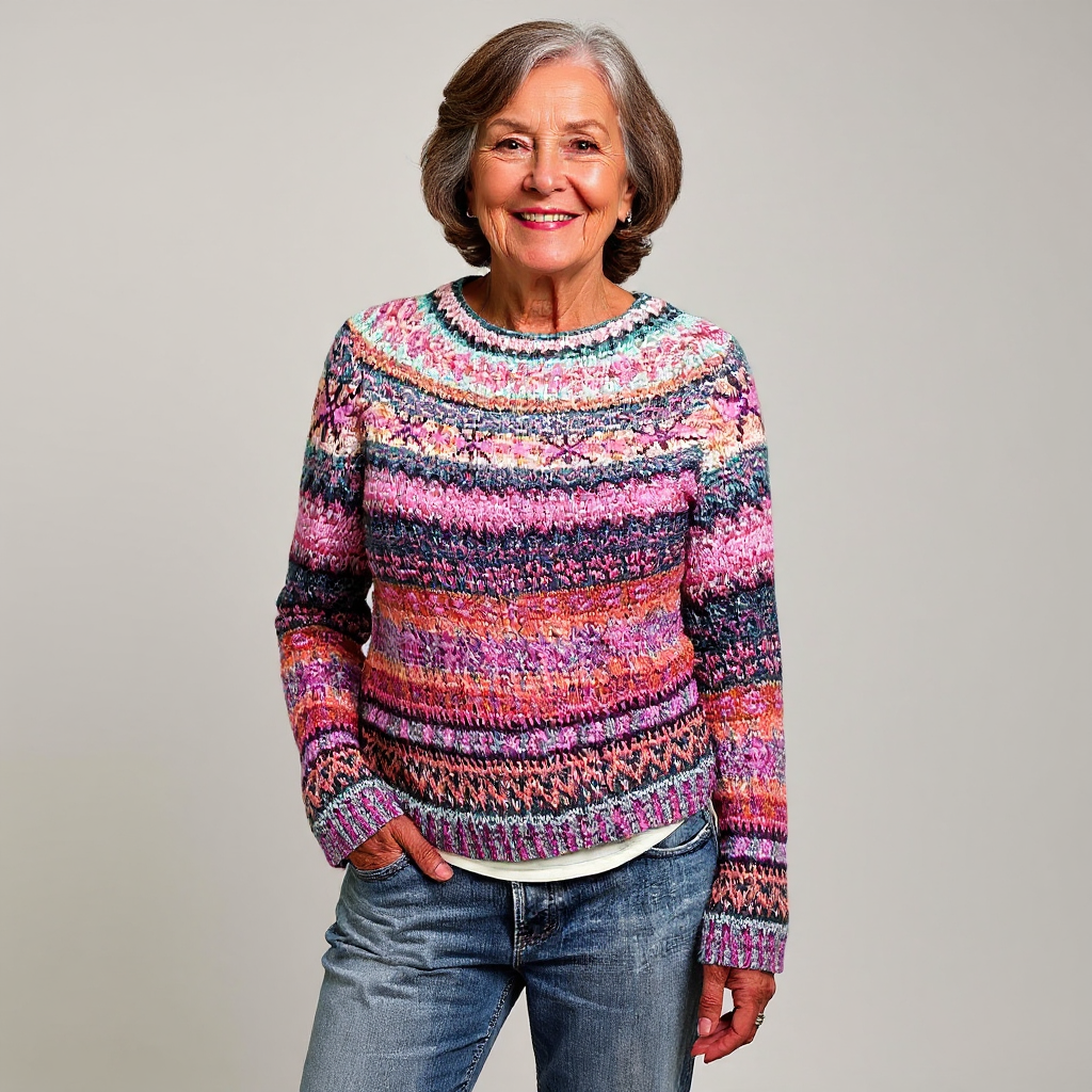 Diane | Rose Multi Fair Isle Knit Sweater