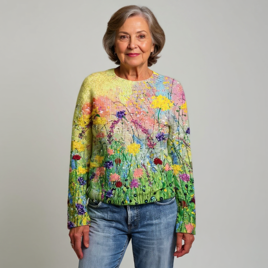 Theresa | Watercolor Meadow Knit Sweater