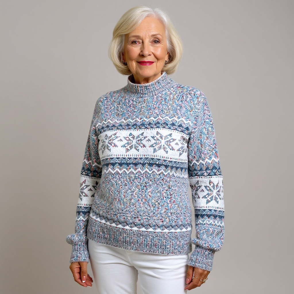 Barbara | Snowflake Band Knit Sweater