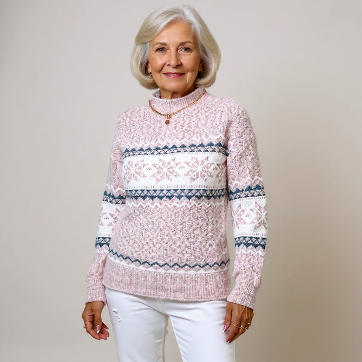 Barbara | Snowflake Band Knit Sweater