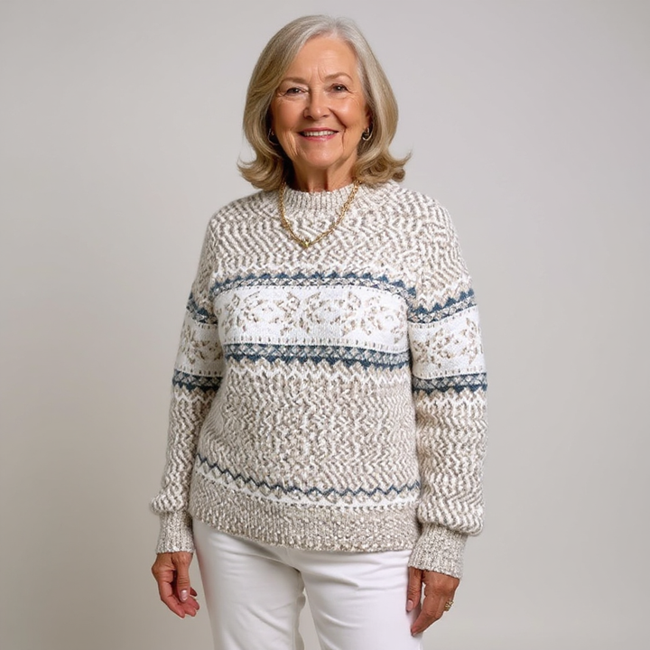 Barbara | Snowflake Band Knit Sweater