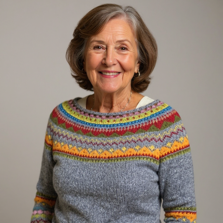 Sharon | Rainbow Yoke Knit Sweater