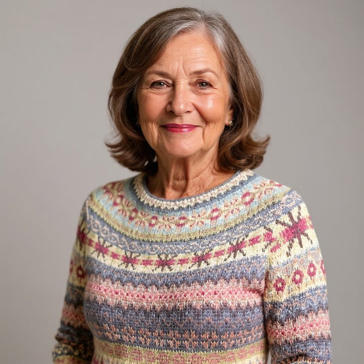 Gloria | Heather Multi Fair Isle Knit Sweater
