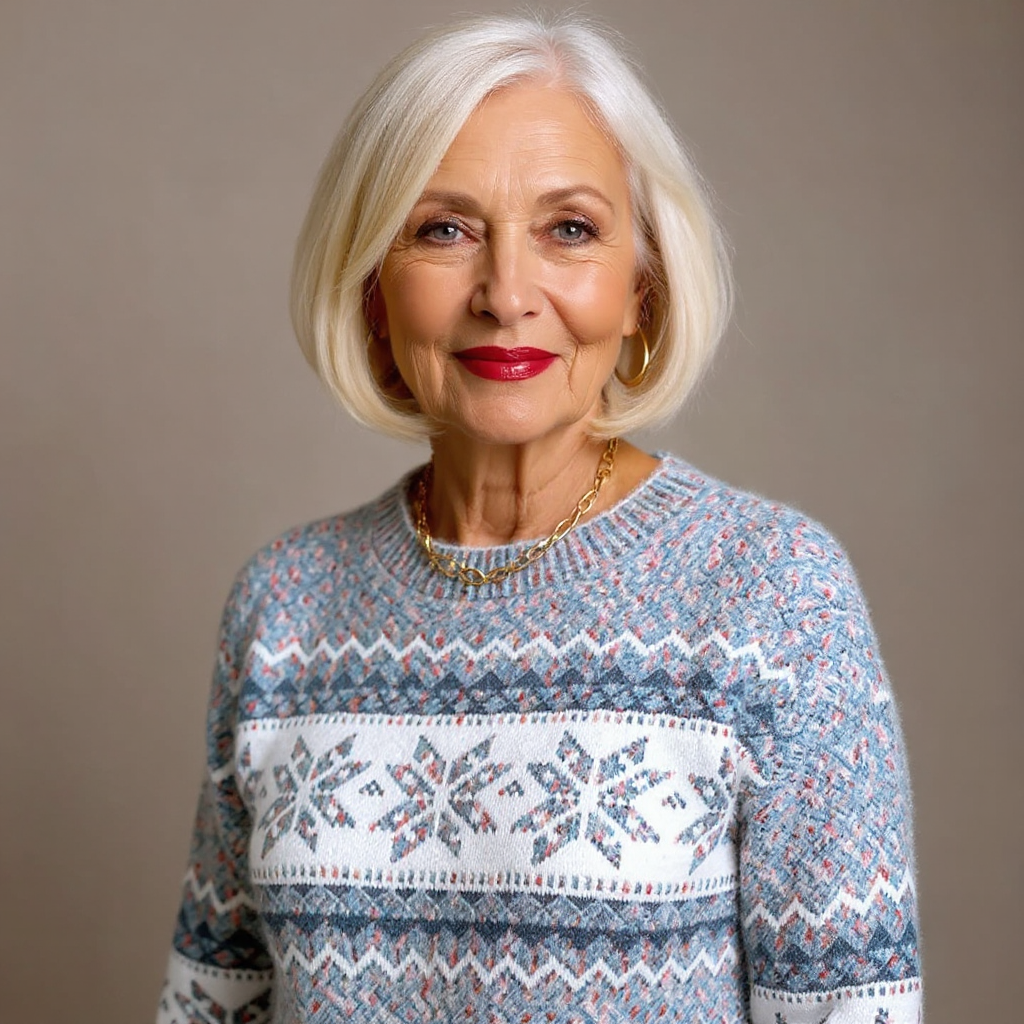 Barbara | Snowflake Band Knit Sweater