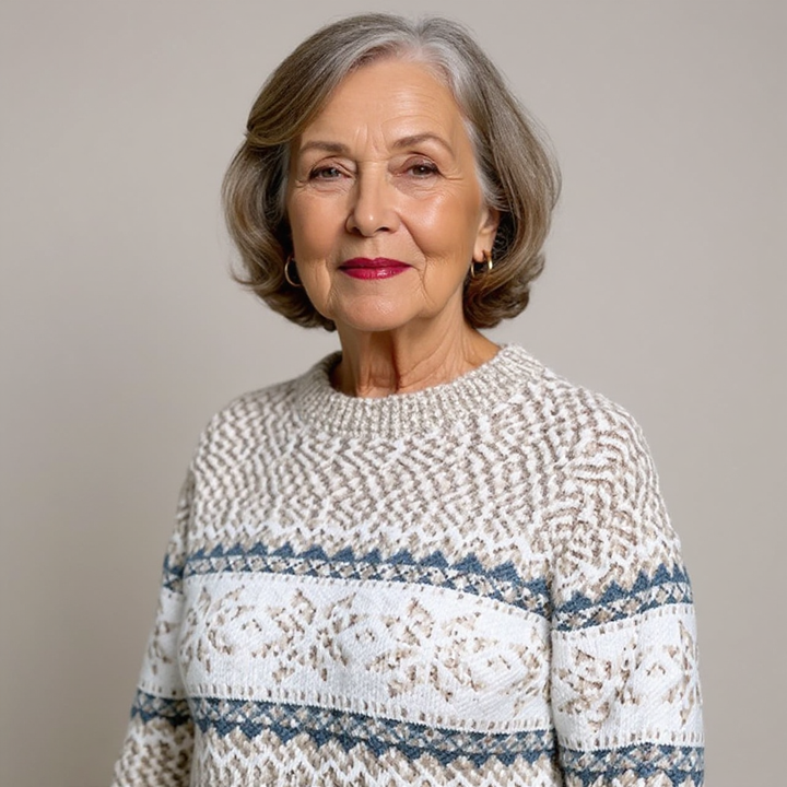 Barbara | Snowflake Band Knit Sweater