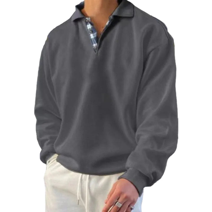 Men’s Polo Collar V-Neck Pullover