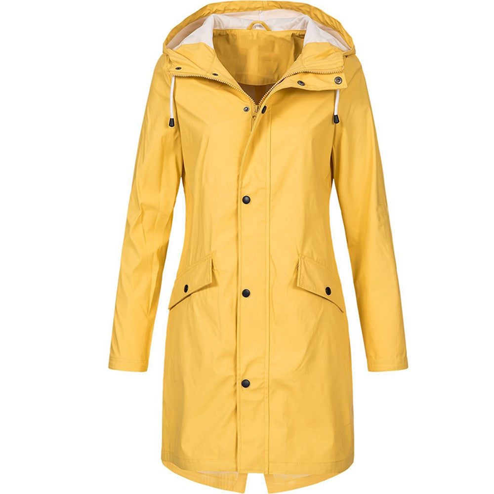 Kiri | Hooded A-Line Longline Rain Jacket for Women