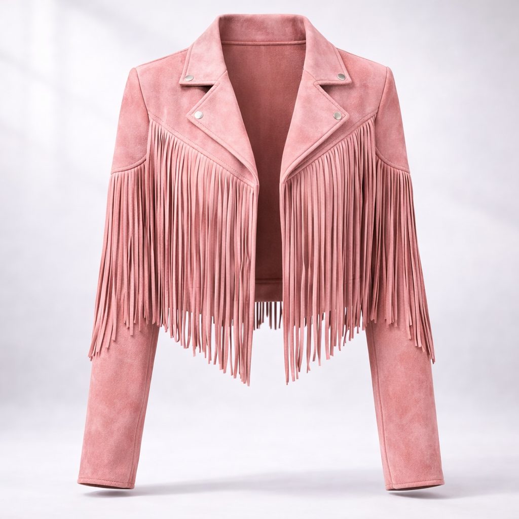 Leena | Cropped Boho Fringe Suede Jacket for Women