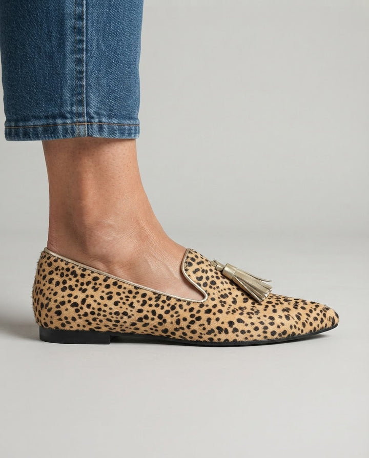 Ginevra | Moccasin, Cheetah, Light Gold Tassels
