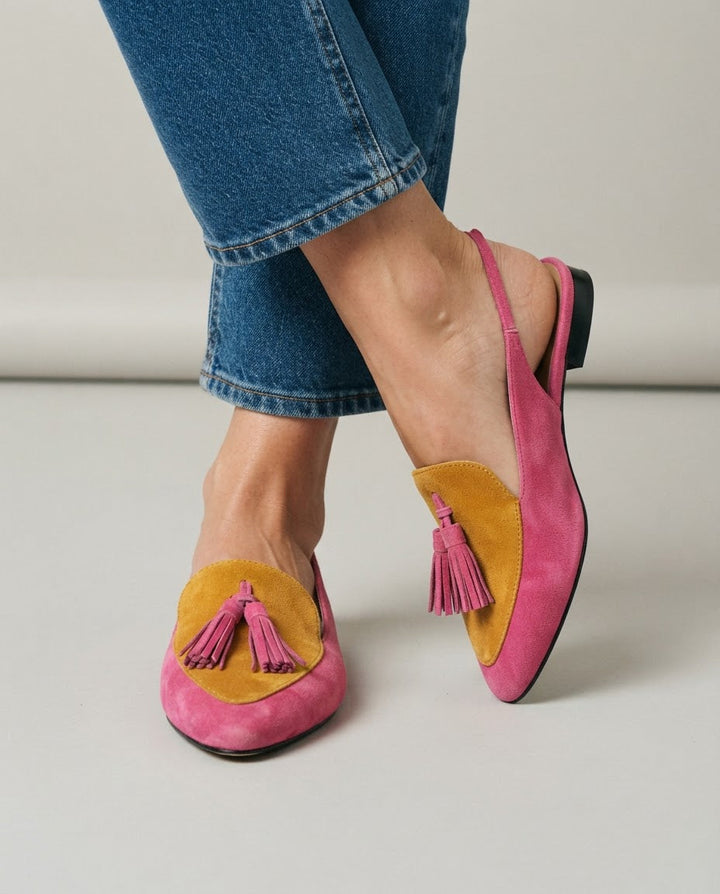 Elena | Slingback, Fuchsia and Mustard