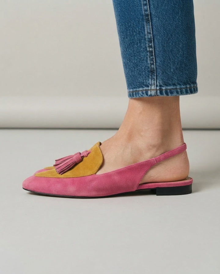 Elena | Slingback, Fuchsia and Mustard