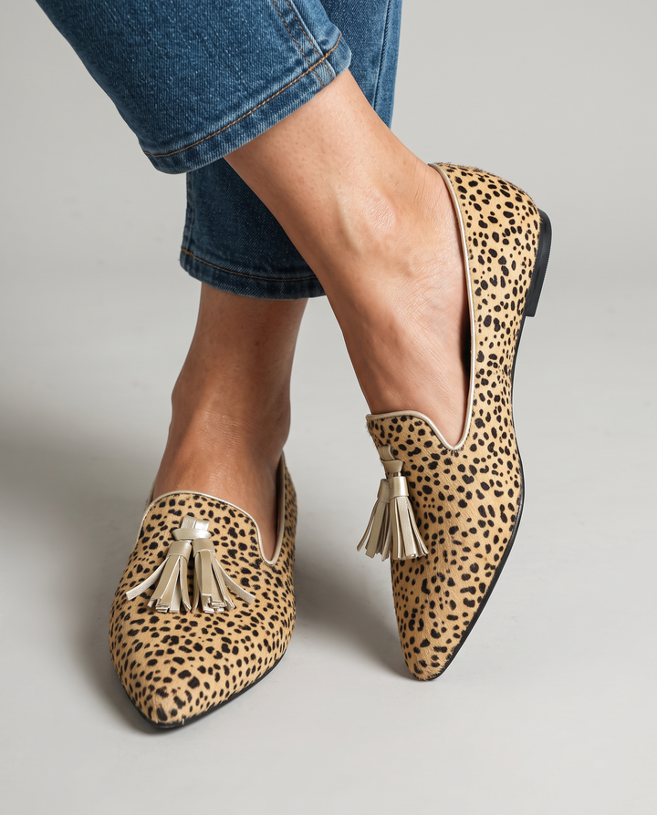 Ginevra | Moccasin, Cheetah, Light Gold Tassels