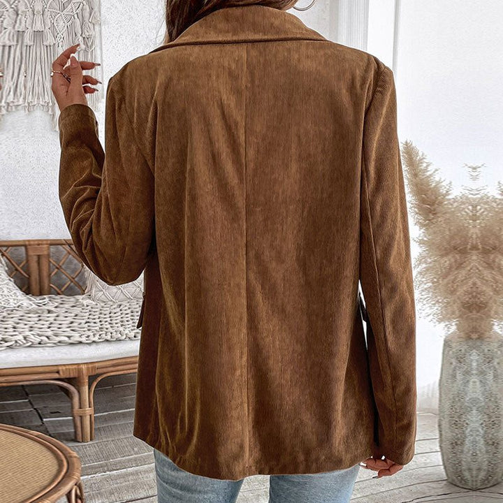 Maialen | Corduroy Double-Breasted Oversized Blazer for Women
