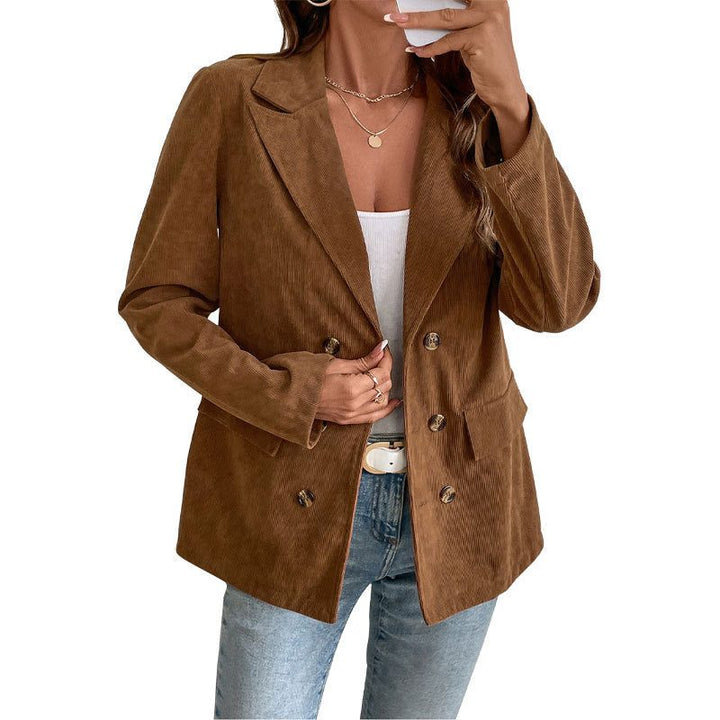 Maialen | Corduroy Double-Breasted Oversized Blazer for Women