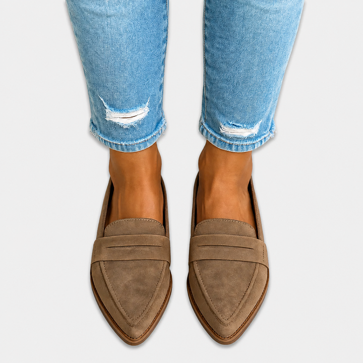 Irene | Loafer, Pointed Toe Suede Effect