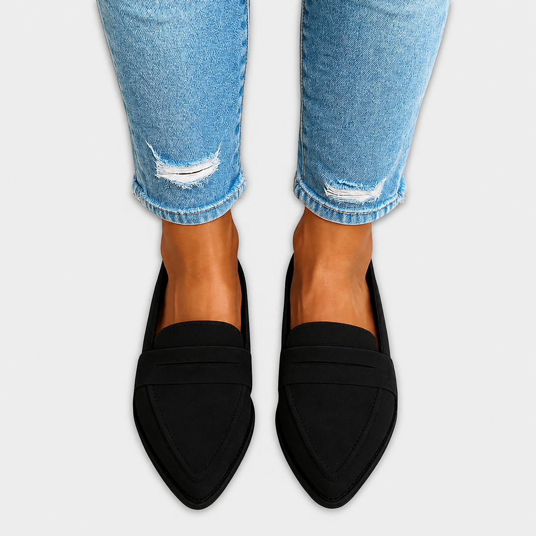 Irene | Loafer, Pointed Toe Suede Effect