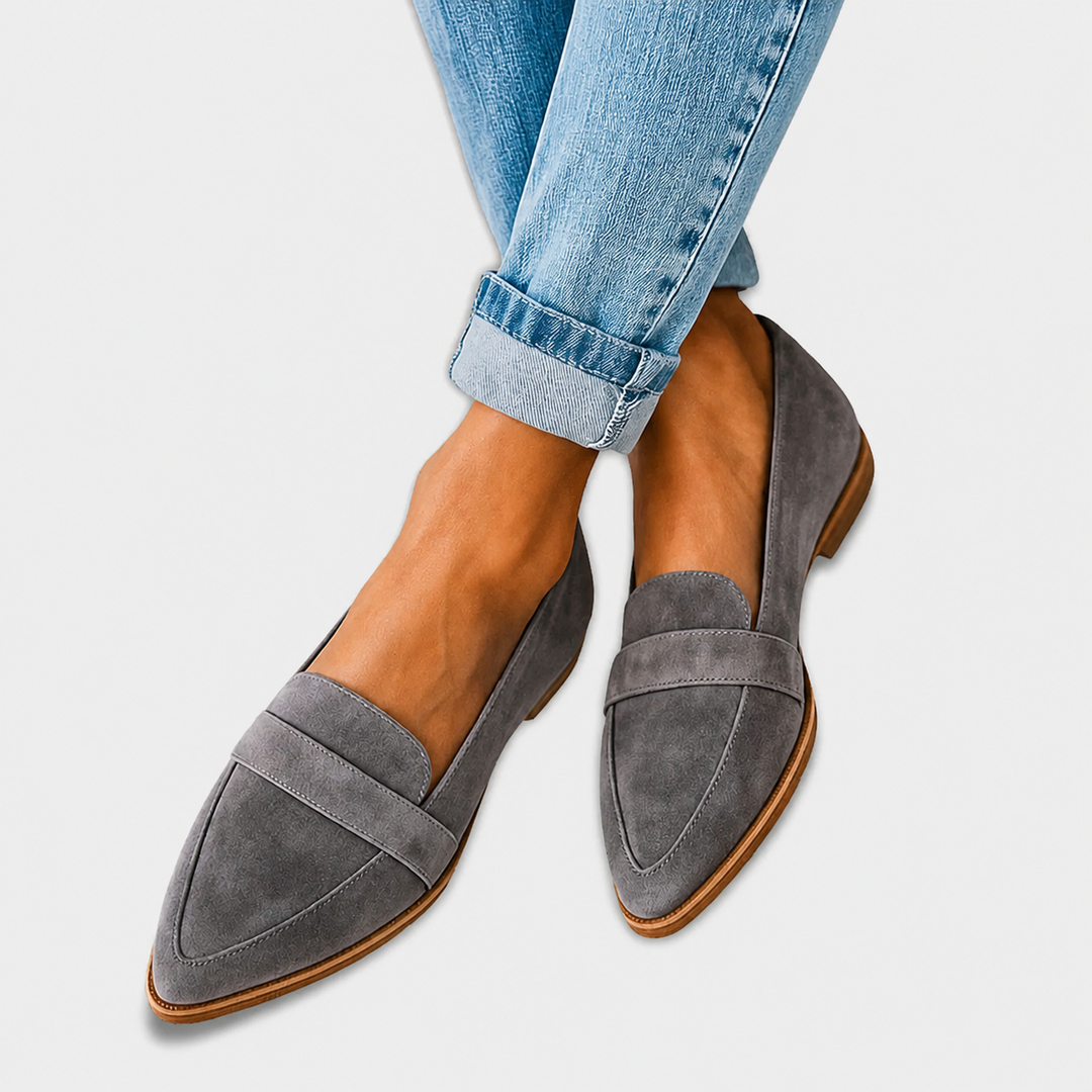 Irene | Loafer, Pointed Toe Suede Effect