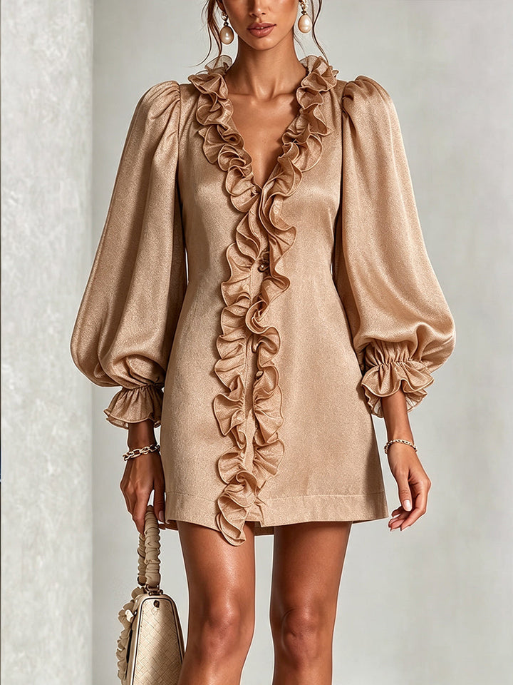 Emmeline | Elegant Ruffle Detail Mini Dress
