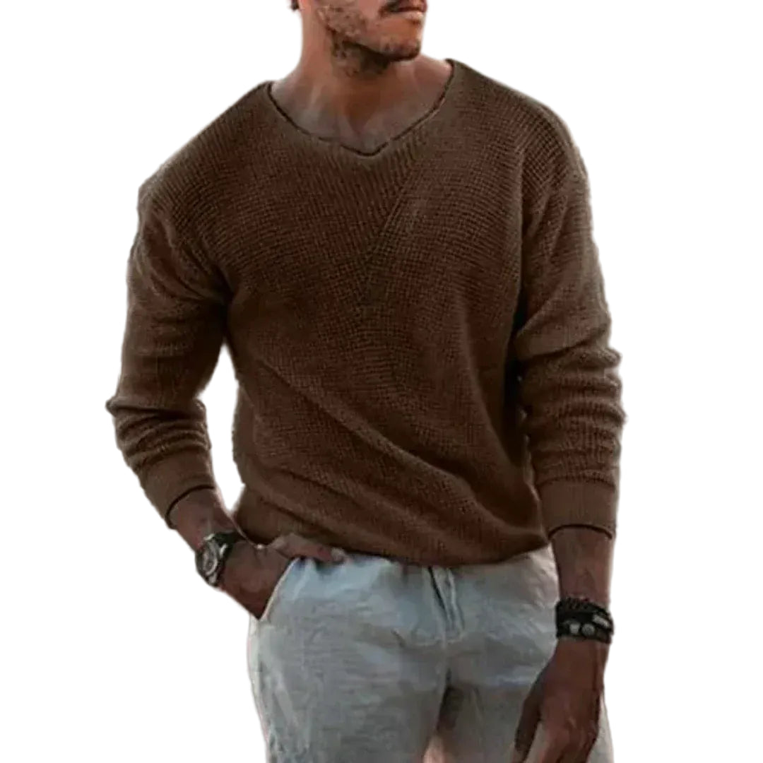 Men’s V Neck Lightweight Knit Sweater