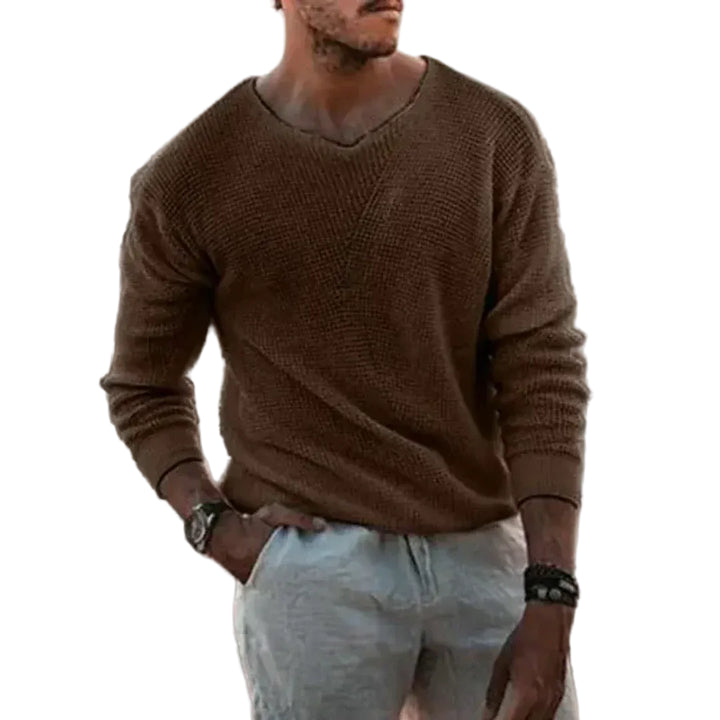 Men’s V Neck Lightweight Knit Sweater