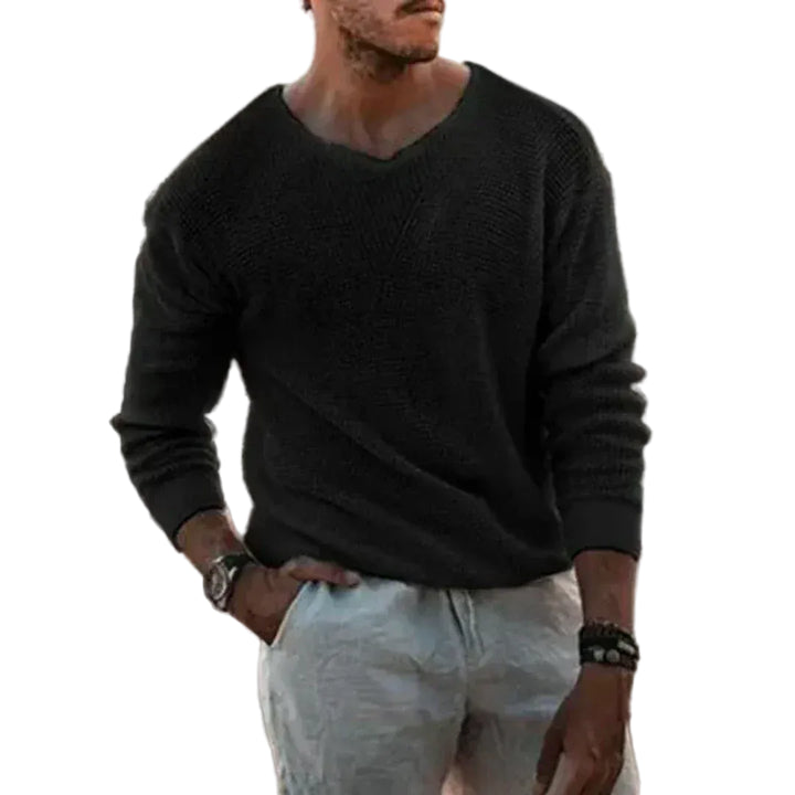 Men’s V Neck Lightweight Knit Sweater