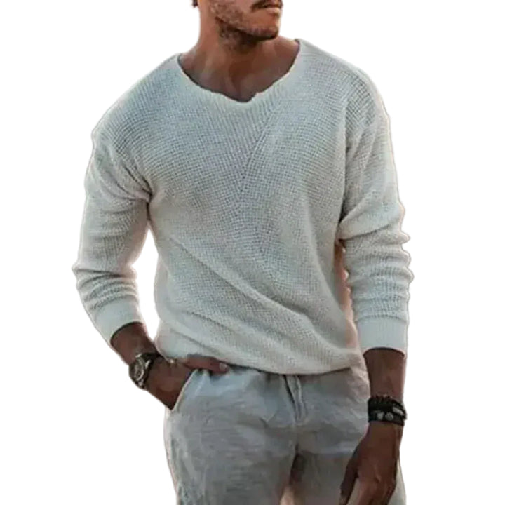 Men’s V Neck Lightweight Knit Sweater