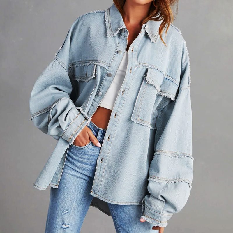 Rozenn | Oversized Denim Shirt Jacket for Women