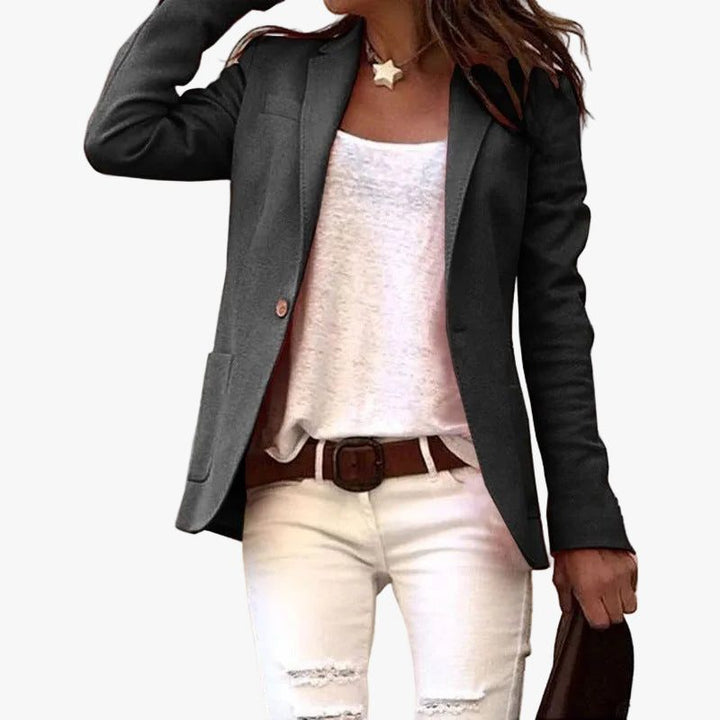 Theophania | Notch Lapel Button-Down Blazer for Women