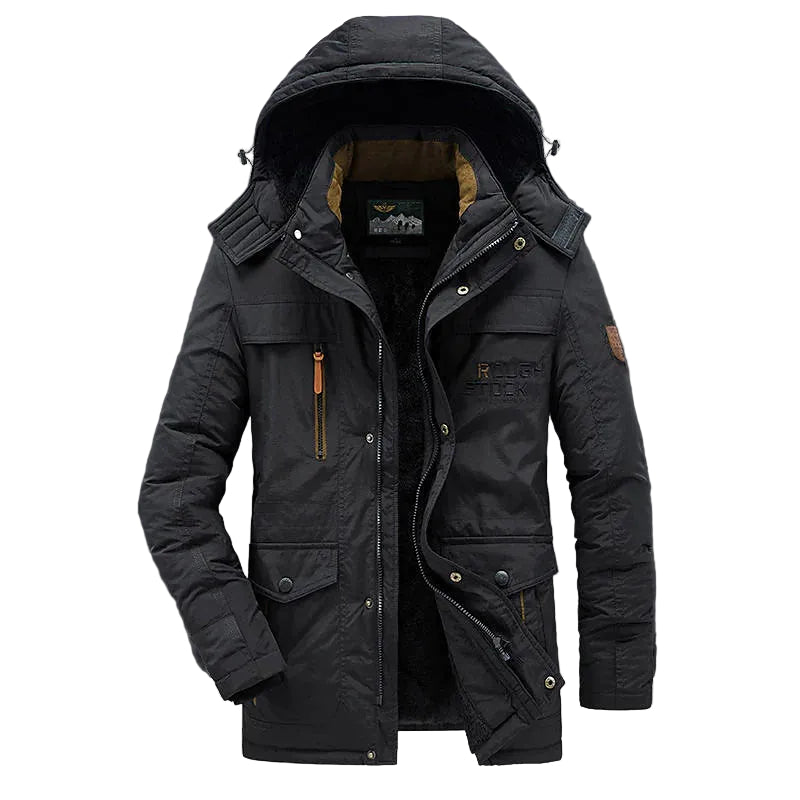 Men's Heavy-Duty Winter Parka with Hood