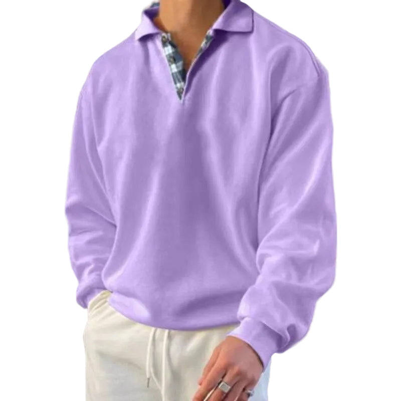 Men’s Polo Collar V-Neck Pullover