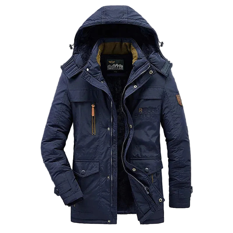 Men's Heavy-Duty Winter Parka with Hood