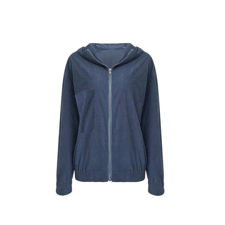 Zoraida | Corduroy Zip-Up Hooded Jacket for Women